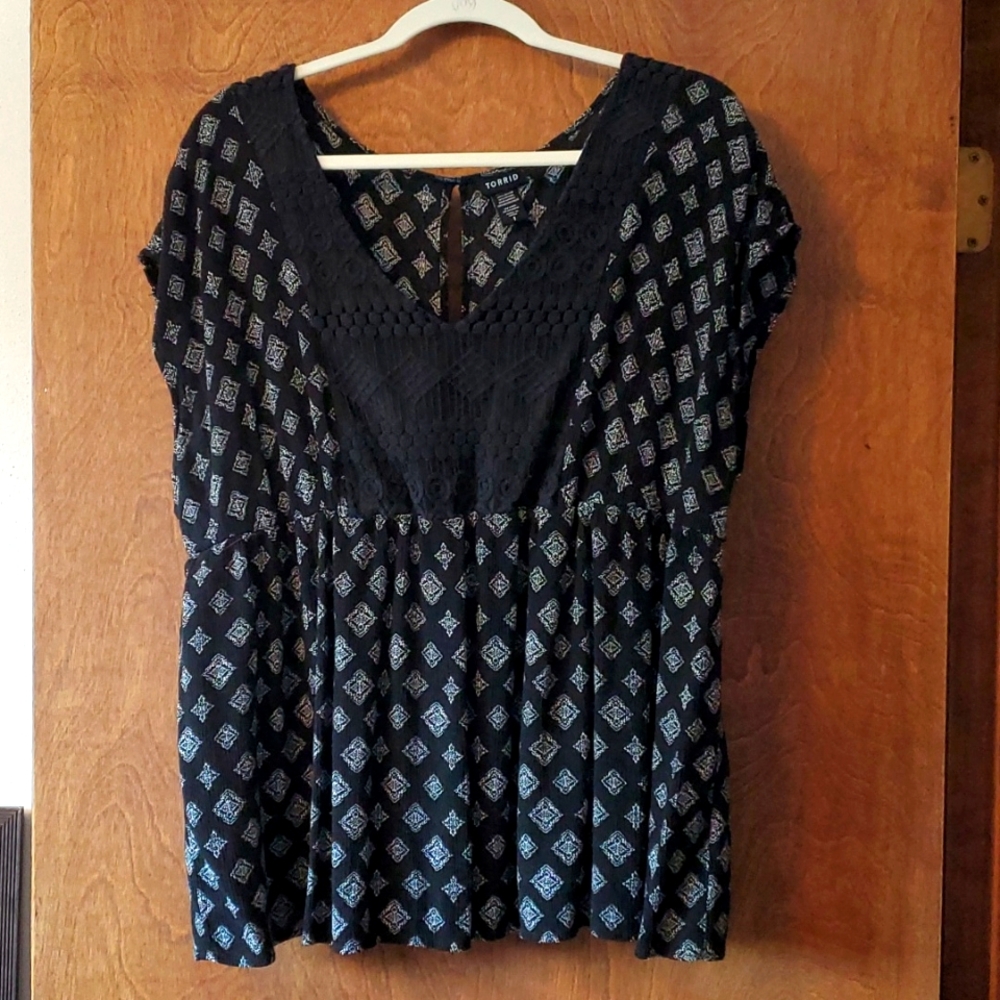 Cinched Waist V-neck Top